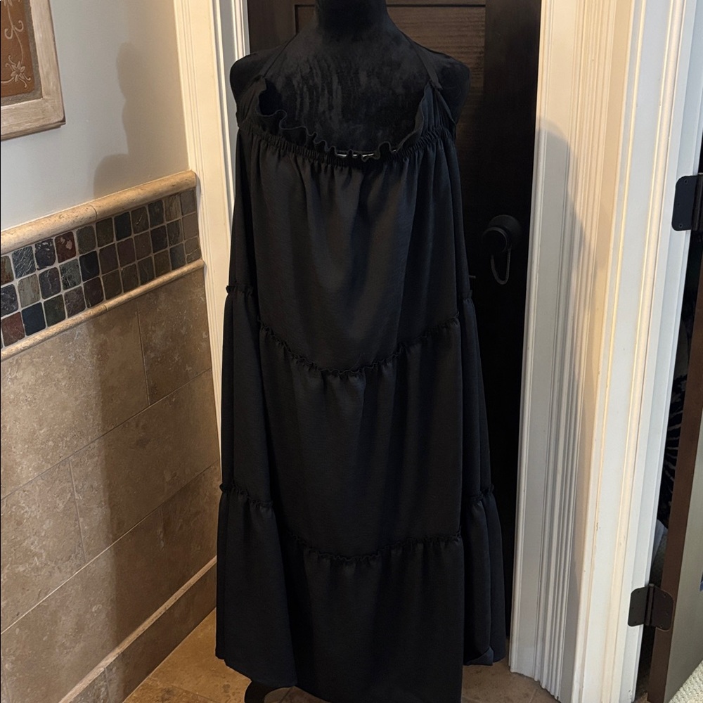 Black Ruffled Maxi Dress
